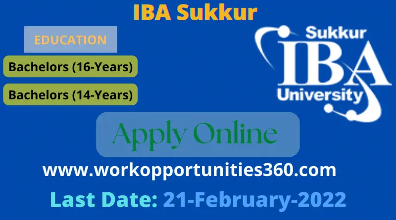 IBA Sukkur Government Schools Project Latest Jobs In Sindh 2022