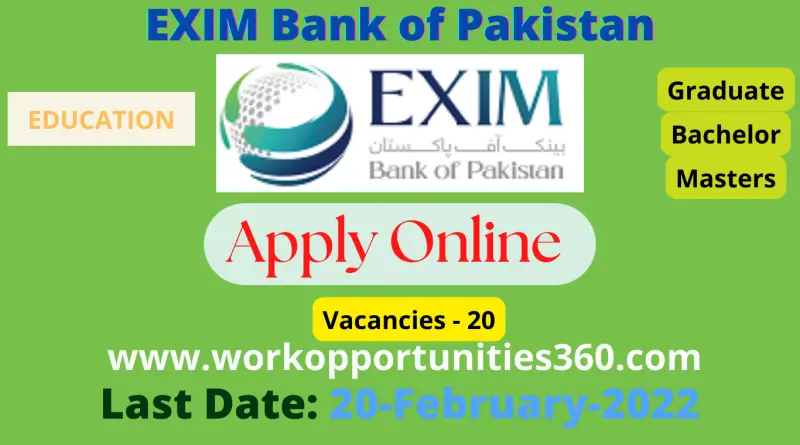 EXIM Bank of Pakistan Latest Jobs 2022 | Apply Online