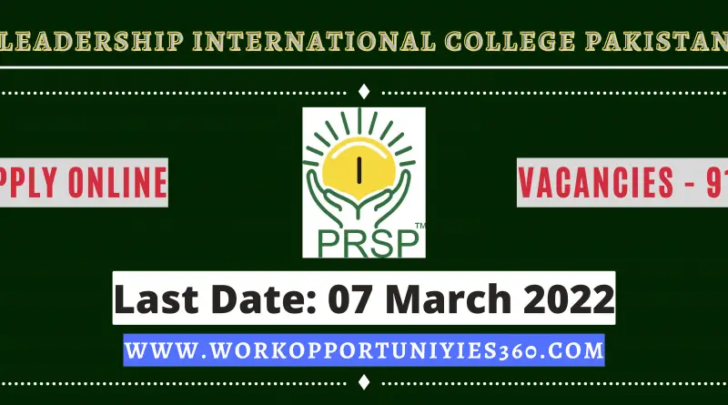 Leadership International College Pakistan Latest Jobs 2022 Via PRSP