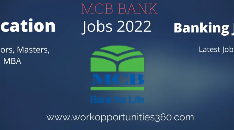 MCB Bank Latest Jobs In Lahore 2022 | Apply Online