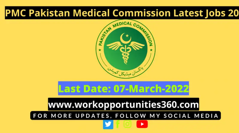 PMC Pakistan Medical Commission Latest Jobs 2022
