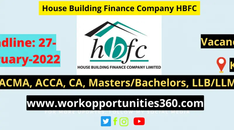 House Building Finance Company HBFC Latest Jobs In Karachi 2022