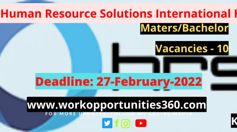 Human Resource Solutions International HRSI Latest Jobs In Karachi 2022