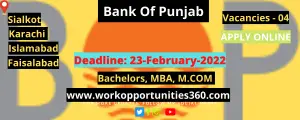 Bank Of Punjab BOP Latest Jobs In Pakistan 2022