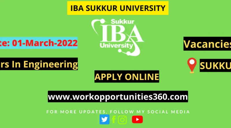 IBA Sukkur University Latest Jobs 2022