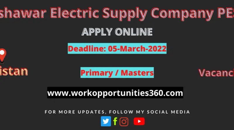 PESCO Peshawar Electric Supply Company Latest Jobs In Pakistan 2022