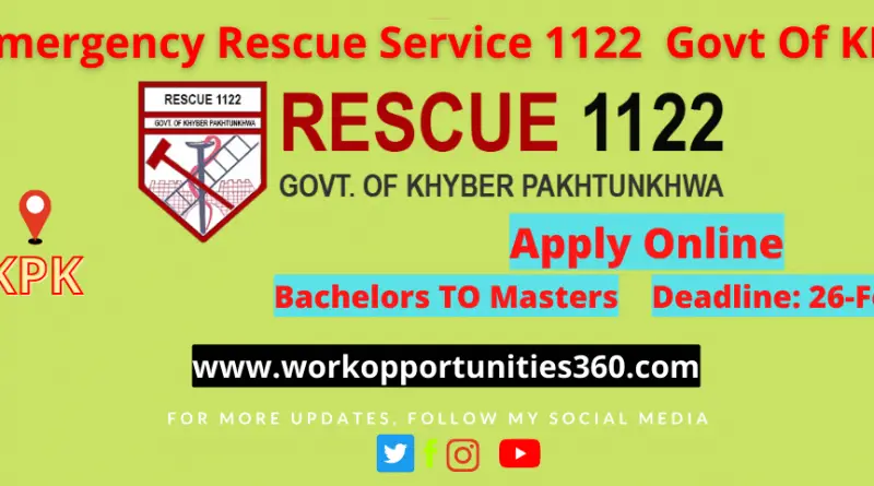 Emergency Rescue Service 1122 Latest Jobs In KPK 2022