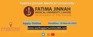 Fatima Jinnah Medical University Jobs In Punjab 2022