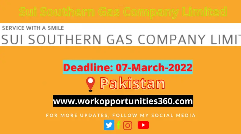 Sui Southern Gas Company Limited Latest Jobs In Pakistan 2022