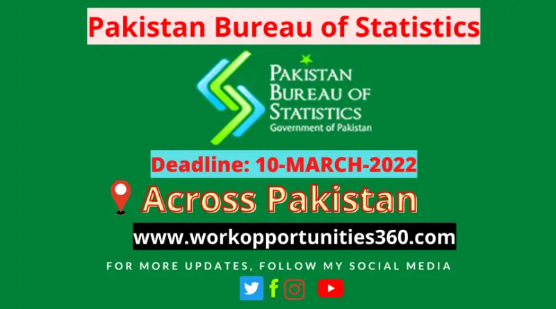 Pakistan Bureau of Statistics Latest Jobs In Pakistan 2022