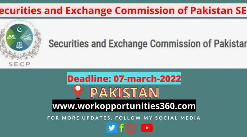 Securities and Exchange Commission of Pakistan SECP Latest Jobs 2022