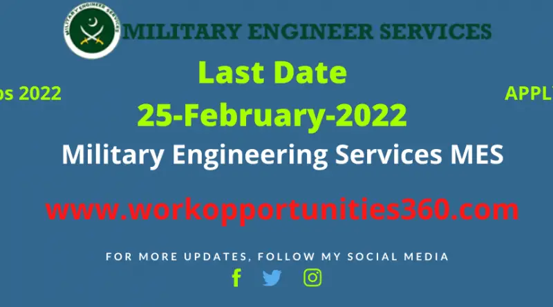 Military Engineering Services MES Latest Jobs 2022 | Apply Online