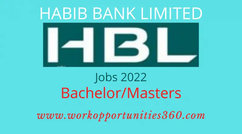 Habib Bank Limited HBL Latest Jobs In Lahore 2022
