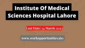 Institute Of Medical Sciences Hospital Lahore Latest Jobs 2022