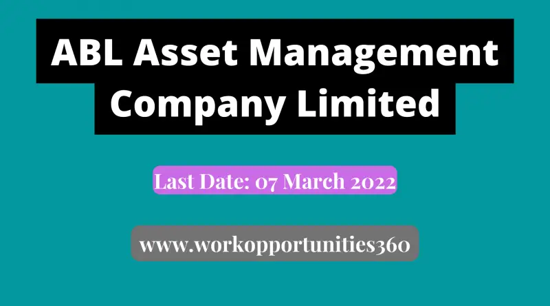 ABL Asset Management Company Limited Jobs In Pakistan 2022