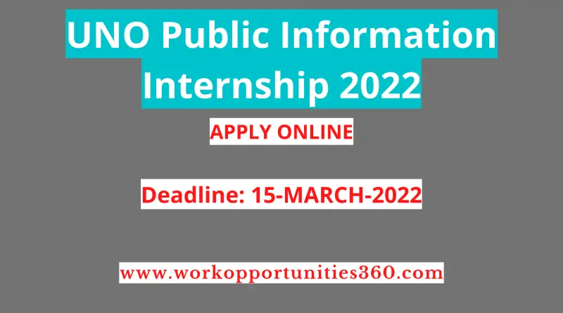 UNO Public Information Internship 2022
