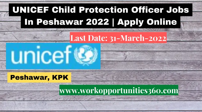 UNICEF Child Protection Officer Jobs In Peshawar 2022 | Apply Online