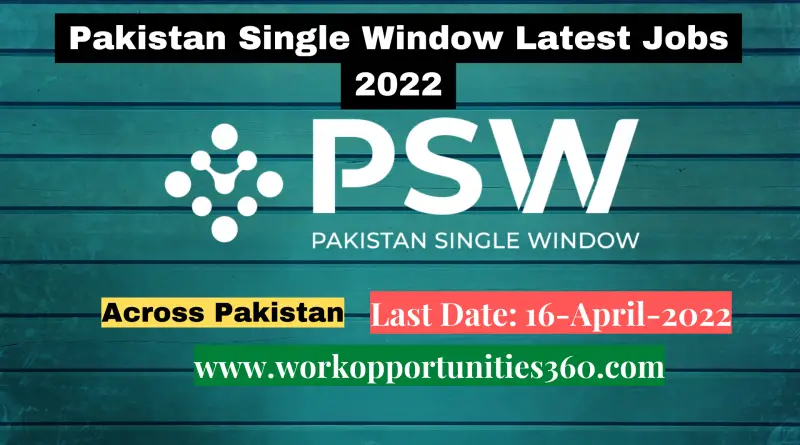 Pakistan Single Window Latest Jobs 2022