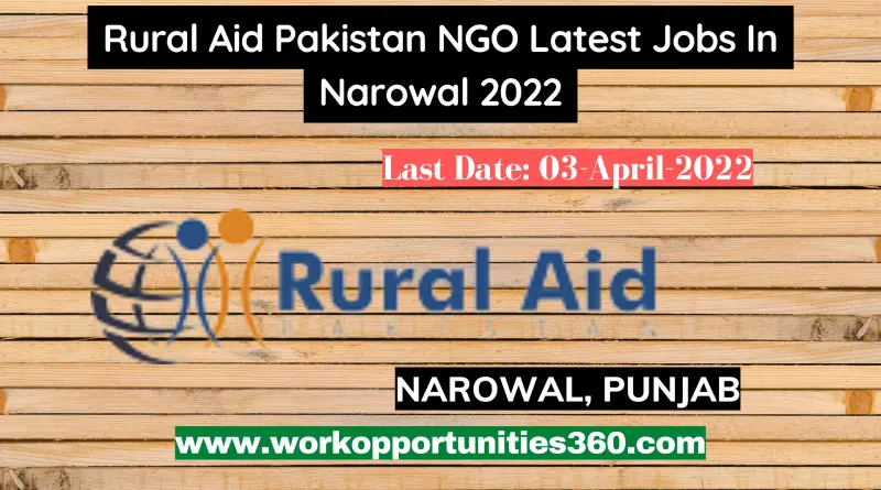 Rural Aid Pakistan NGO Latest Jobs In Narowal 2022