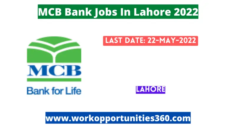 MCB Bank Jobs In Lahore 2022