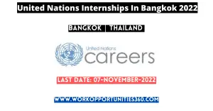 United Nations Internships In Bangkok 2022