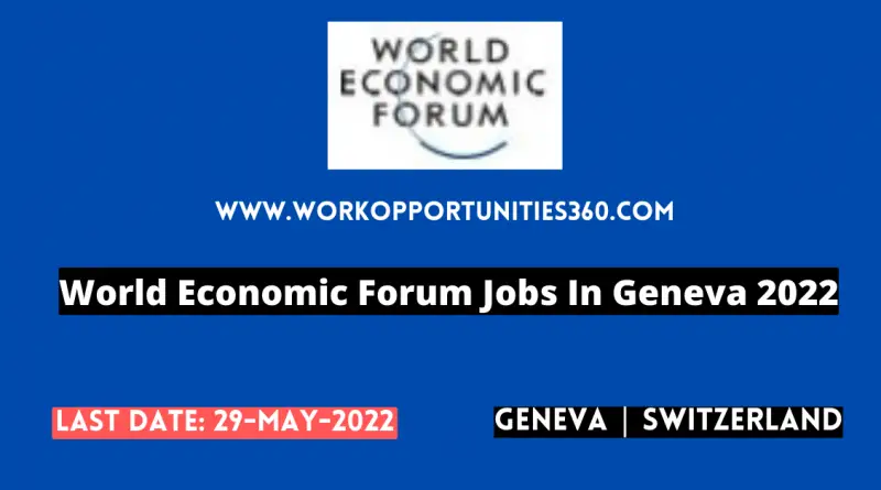 World Economic Forum Jobs In Geneva 2022