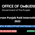 Ombudsperson Punjab Paid Internship Program 2022