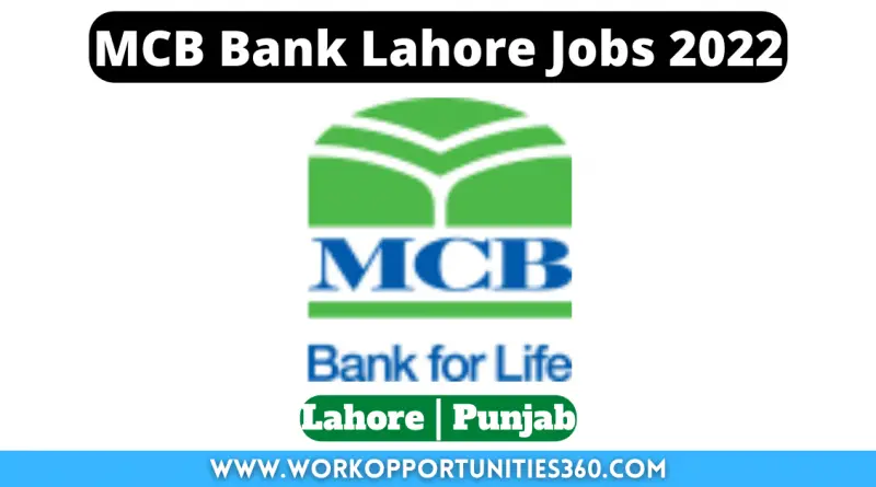 MCB Bank Lahore Jobs 2022