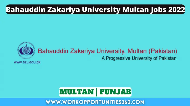 Bahauddin Zakariya University Multan Jobs 2022